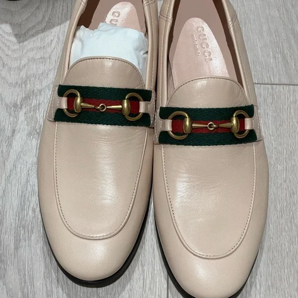 Gucci Horsebit Nude Beige Leather Women’s Loafers 37 IT - Picture 2 of 6